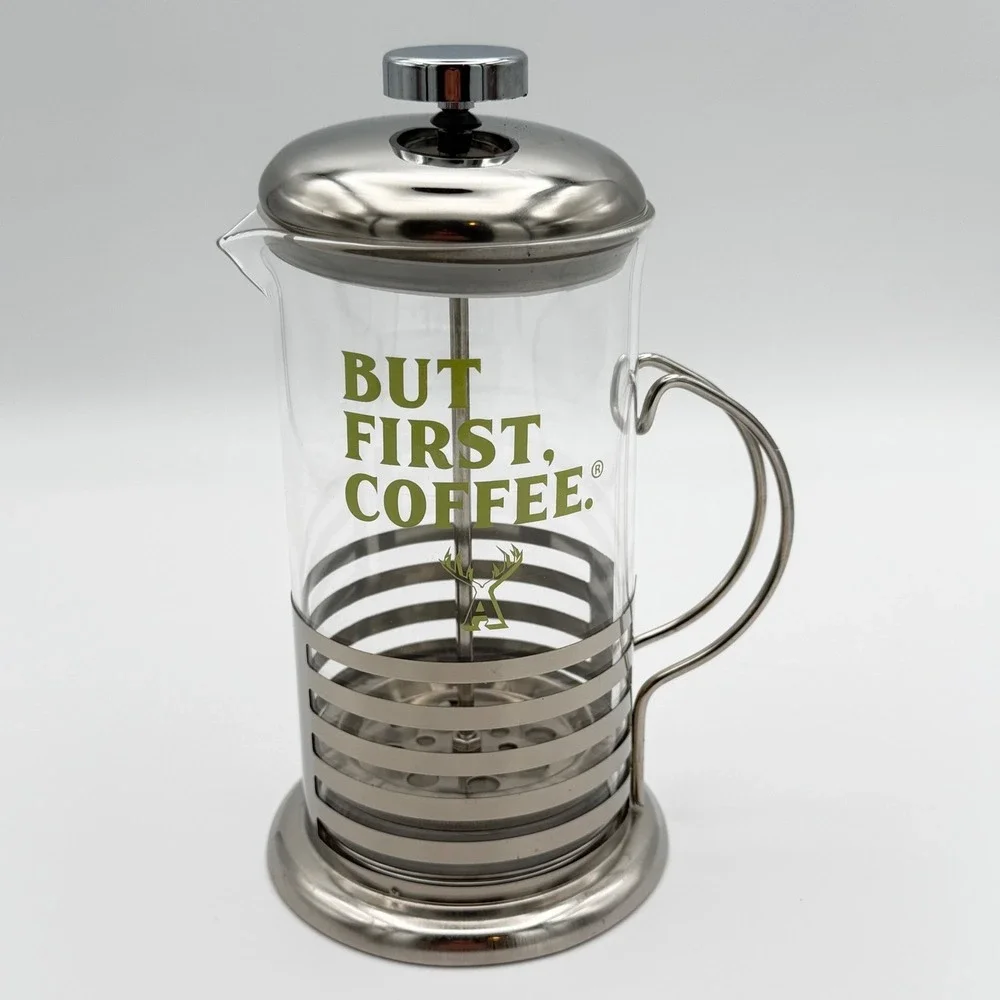 Alfred‎ Coffee French Press Coffee Maker 20 oz But First Coffee New